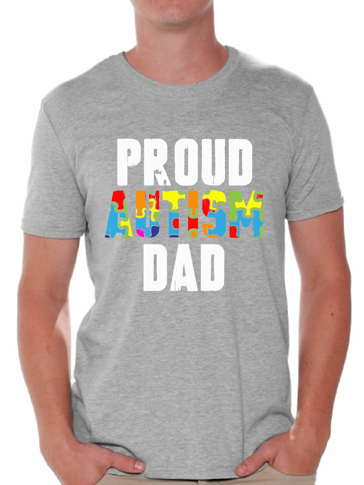 Awkward Styles Proud Autism Dad Shirts Autism Awareness Dad T-shirt Autism Gifts for Him Autistic Spectrum Awareness Tshirt Proud Dad Autistic Support Shirts for Men Autism Awareness T Shirt